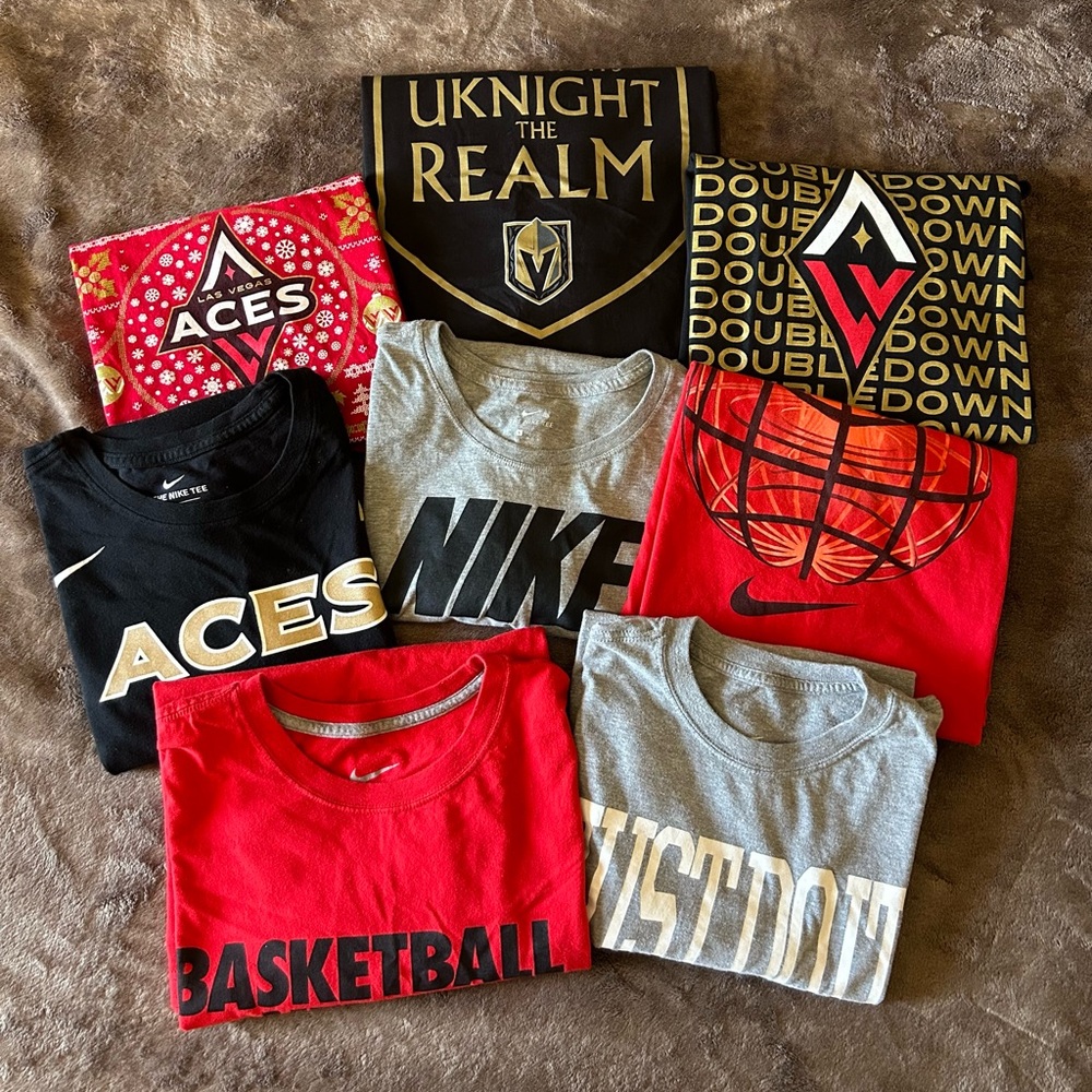 Nike Graphic T-Shirts in Red, Black, and Gray